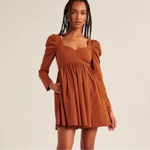 Abercrombie & Fitch Rust Long Sleeve Dress